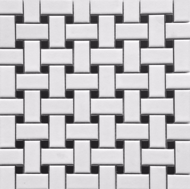 WHITE- BLACK- DOT MATT  BASKETWEAVE-NEO