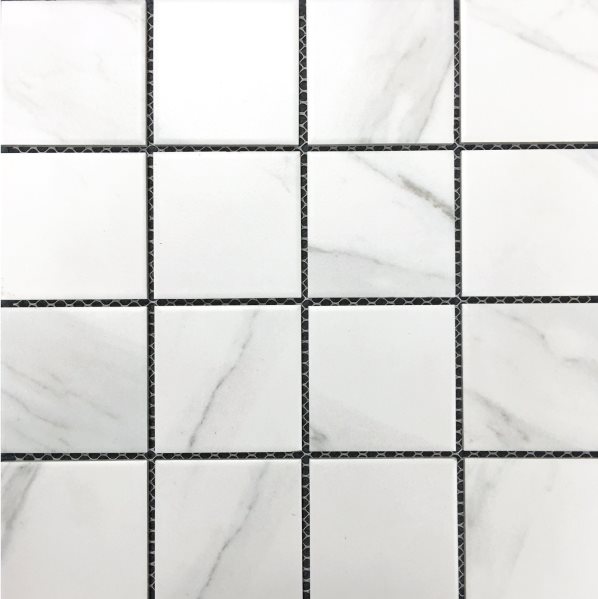 CARRARA LOOK SQUARE MATT GLAZED PORCELAIN MOSAIC