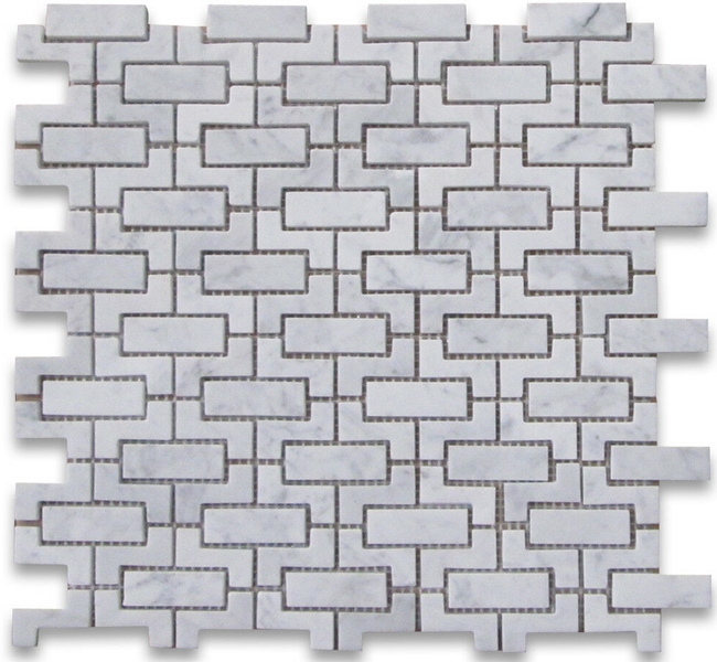 CARRARA HONED MARBLE JIGSAW MOSAIC