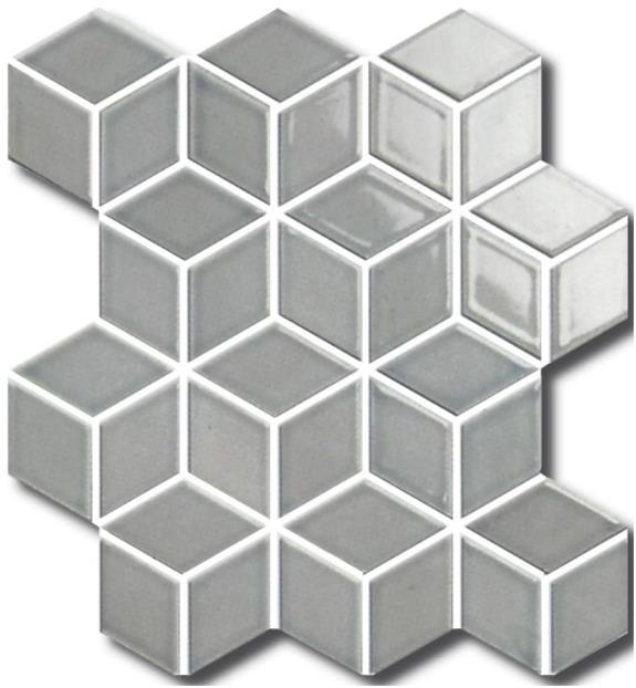 DOVE-GREY MATT 3D-CUBE VILLAGE