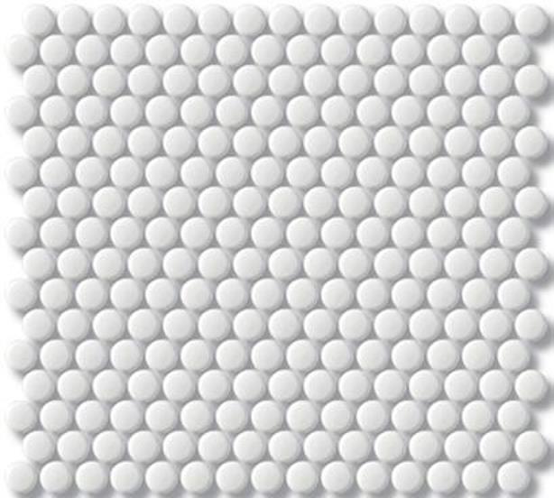 BLANCO WHITE MATT PENNYROUND VILLAGE MOSAIC PORCELAIN TILE