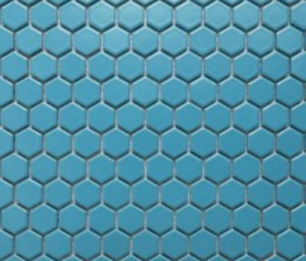 MID-BLUE MATT HEXAGONAL