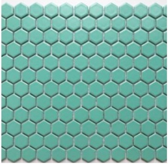 LIGHT-SEAGREEN MATT HEXAGONAL