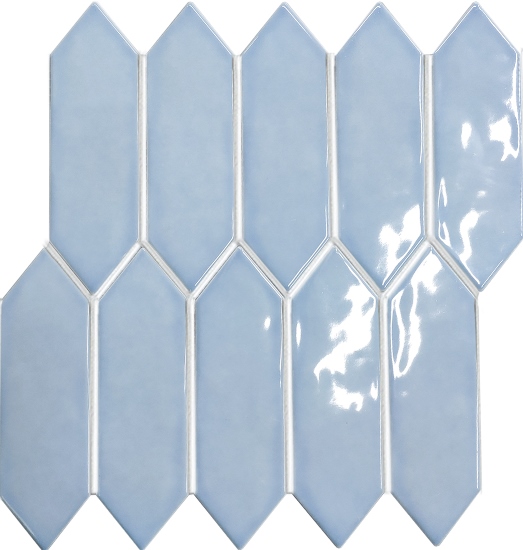 SKY-BLUE GLOSS WAVY CRAYON MOSAIC