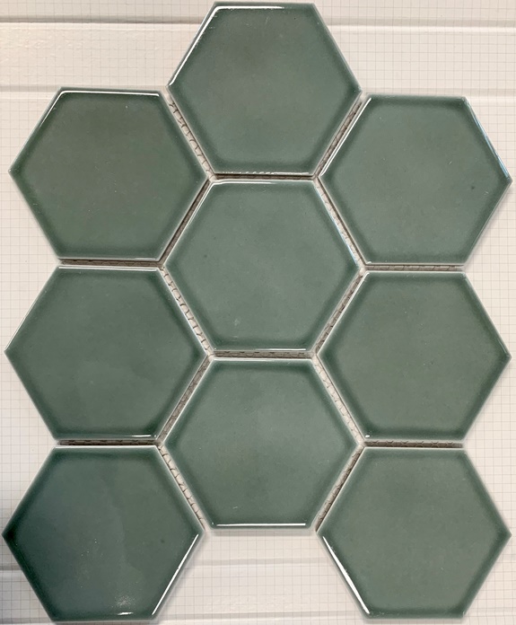 SAGE-GREEN GLOSS HEXAGON