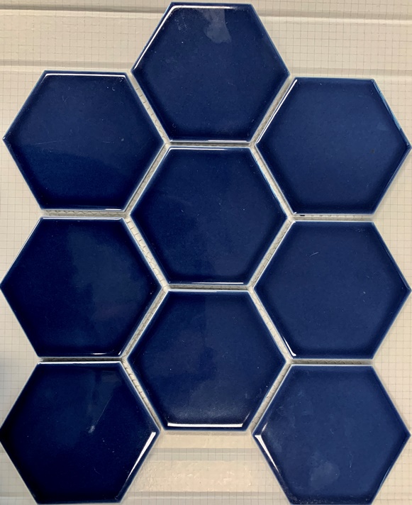 OCEAN-BLUE GLOSS HEXAGON