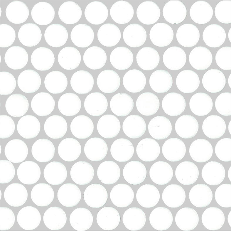 WHITE GLOSS PENNY ROUND MOSAIC