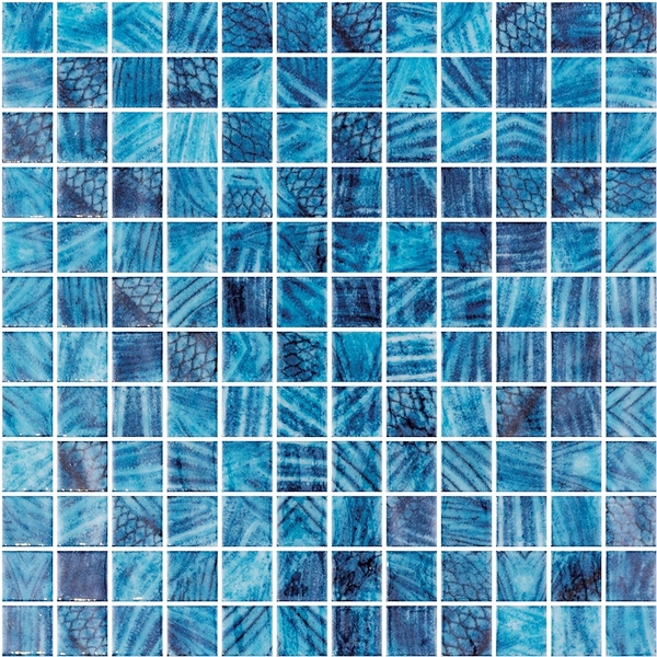 BLUE PATTERN GLASS MOSAIC RIVIERA