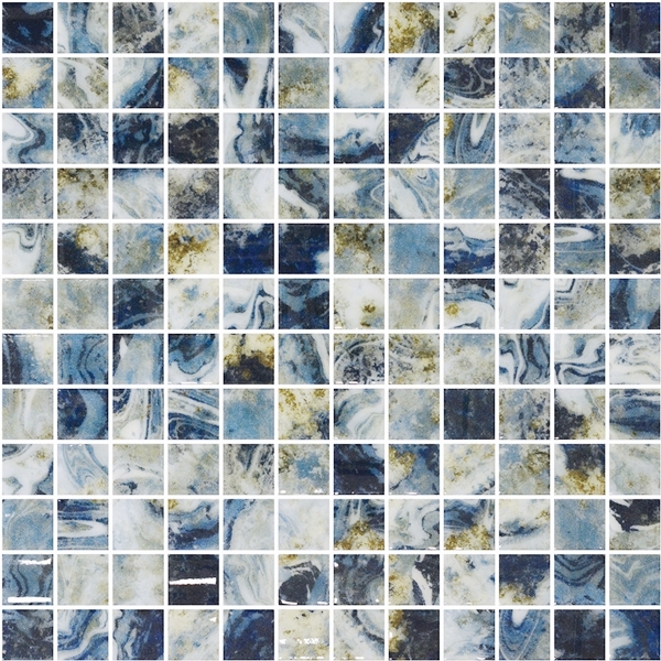 GREEN-BLUE MIX GLASS MOSAIC RIVIERA