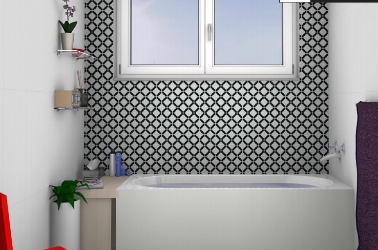 WHITE- BLACK GLOSS MOSAIC CLOVER