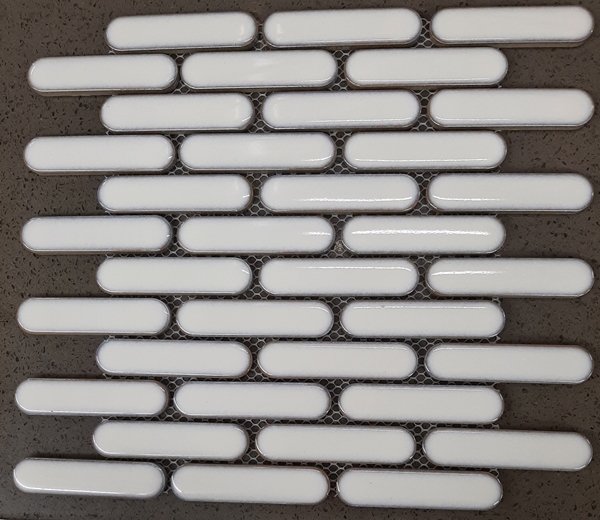 SNOW GLOSS MINI BATONS PORCELAIN MOSAIC TILE