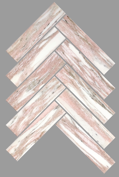 NORWEGIAN PINK HONED HERRINGBONE GEOLUX