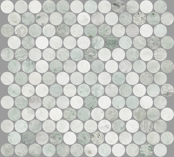 MING GREEN HONED MARBLE PENNYROUND GEOLUX