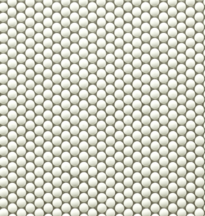 ICE-WHITE GLOSS AND MATT MINI PENNY ROUND MOSAIC