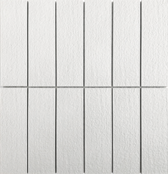 WHITE RATTAN MATT STACKED MOSAIC