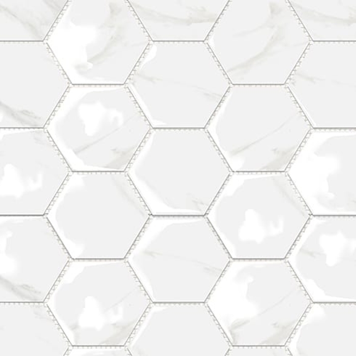 GRIGIO GLOSS HEXAGON MARBLE LOOK MOSAIC