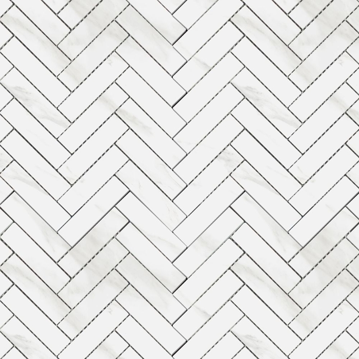 GRIGIO GLOSS HERRINGBONE PORCELAIN MOSAIC