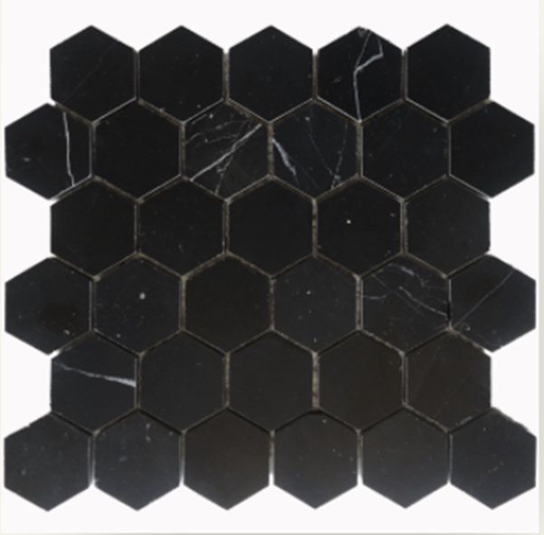 NERO MARQUINA HONED MARBLE HEX