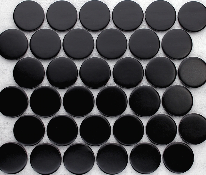 BLACK MATT JUMBO PENNY ROUND