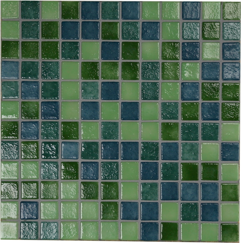 CARIBBEAN GREEN MIX WHITH BLUE GLASS MOSAIC