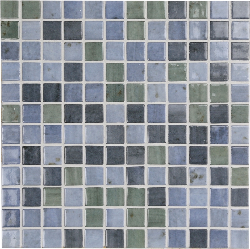 NATIVE BLUE GREEN GREY MIX GLASS MOSAIC