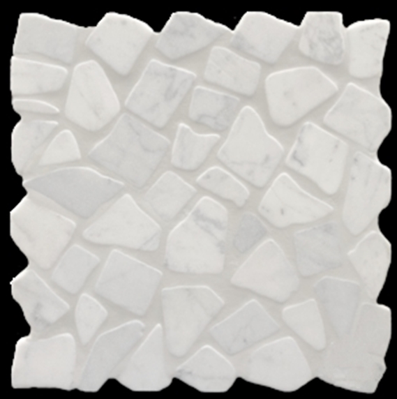 CARRARA TUMBLED RANDOM MARBLE MOSAIC