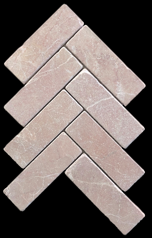 ROSADO TUMBLED HERRINGBONE MARBLE MOSAIC