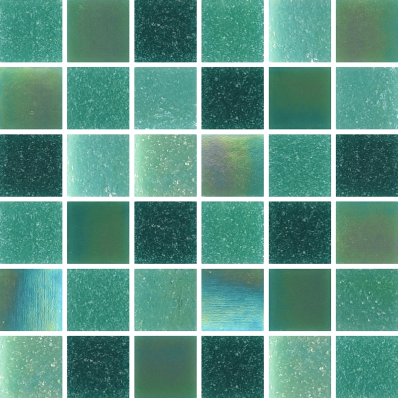 GREEN MIX GLASS POOL MOSAIC