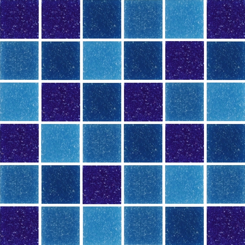 BLUE MIX GLASS POOL MOSAIC