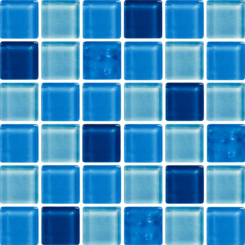 BLUE MIX GLASS MOSAIC