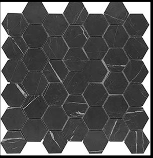 PIETRA GREY HONED MARBLE HEX MOSAIC