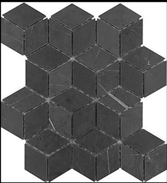 PIETRA GREY  HONED MARBLE DIAMOND CUDE MOSAIC