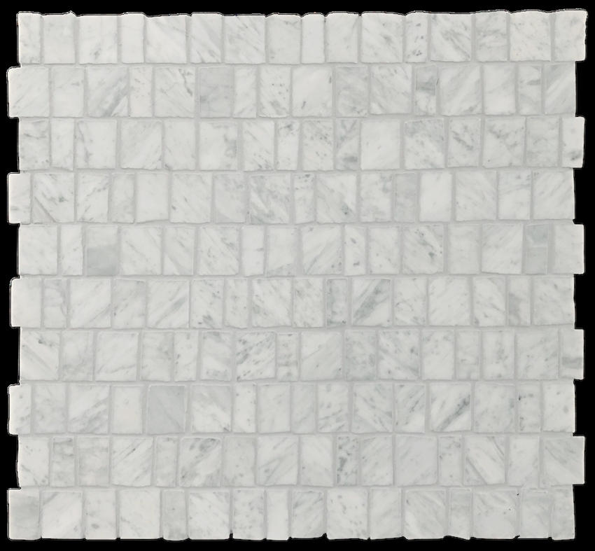 CARRARA C HONED HONED MARBLE ARTISAN CUT MOSAIC