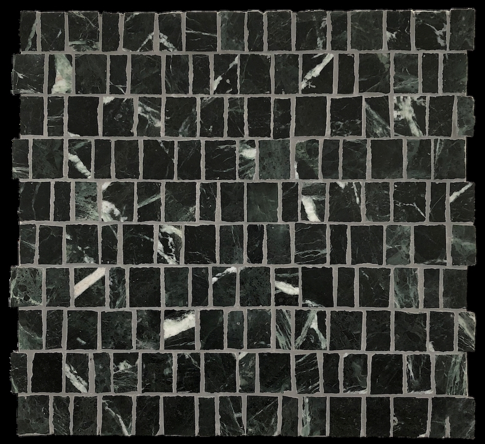 TEMPESTA VERDI GREEN HONED MARBLE ARTISAN CUT MOSAIC