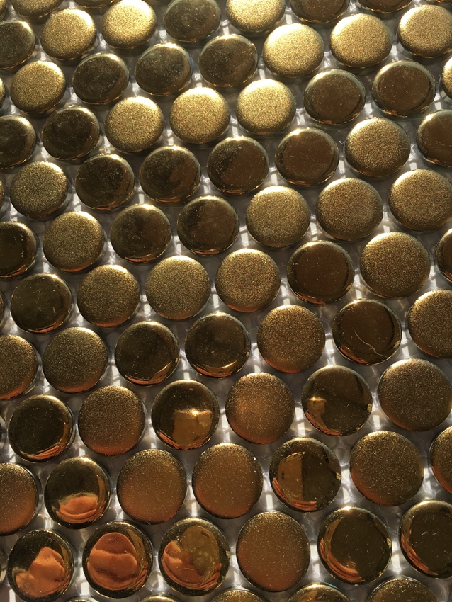 GOLD GLOSS MATT MIX PENNYROUND MOSAIC