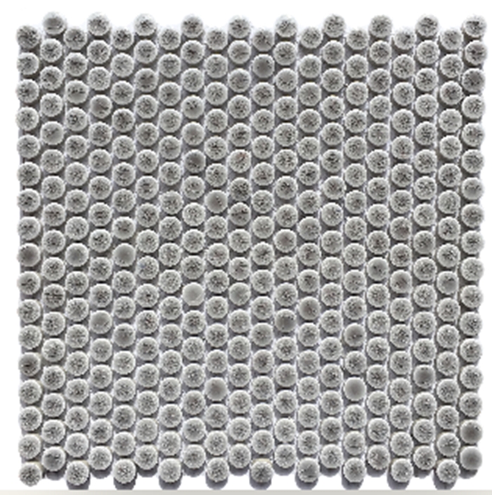 GREY CRACKLE MINI PENNYROUND MOSAIC