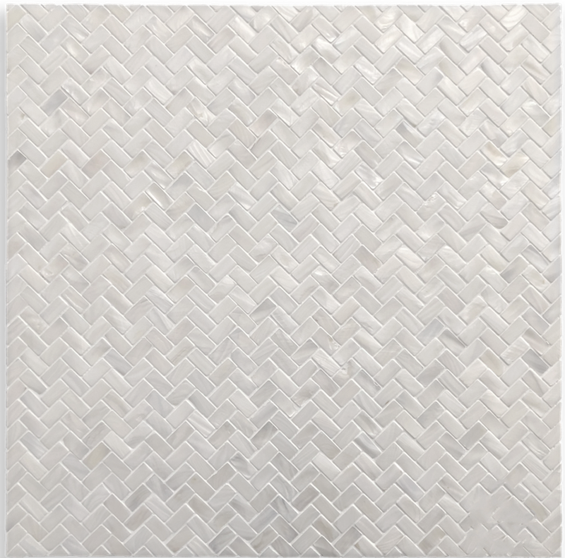 ANGEL WHITE MOTHER OF PEARL HERRINGBONE