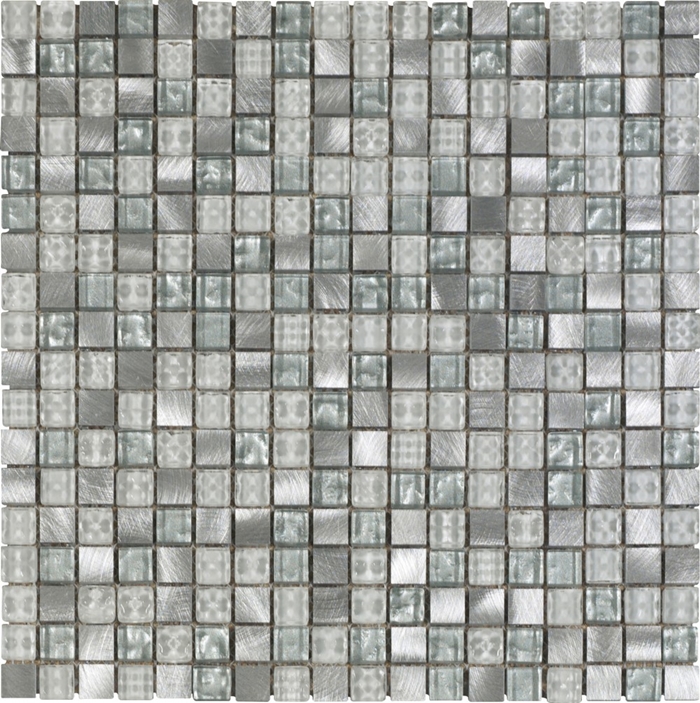 SILVER METAL LOOK & GLASS MOSAIC