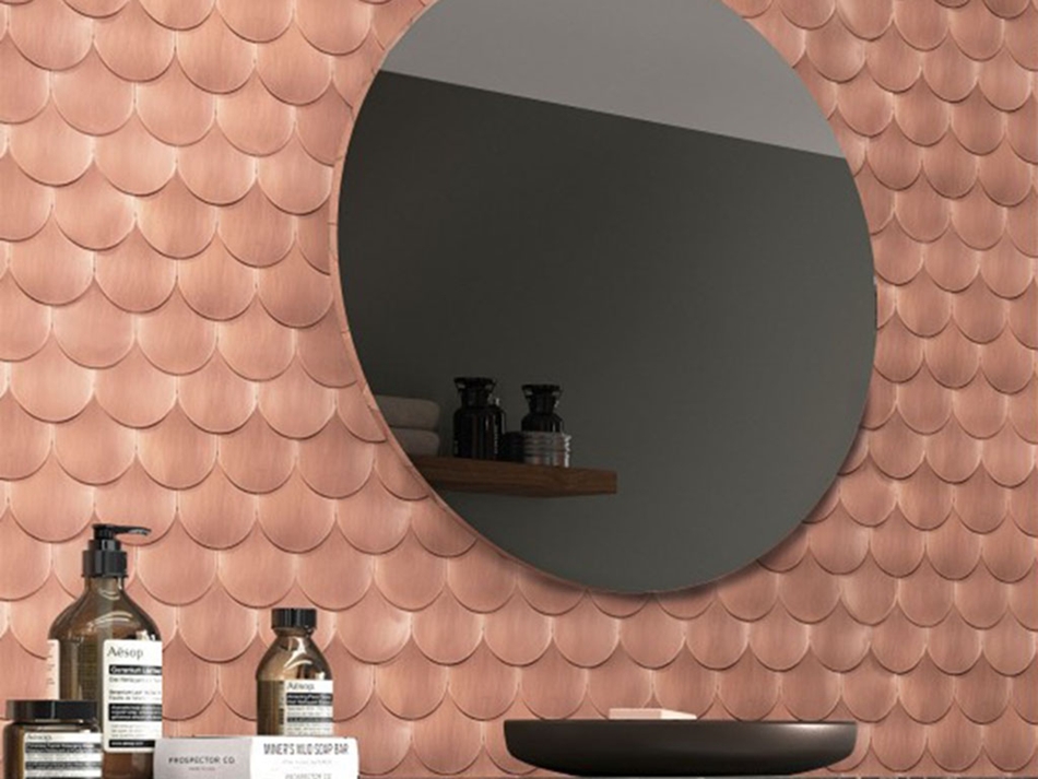 COPPER LOOK METAL FISHSCALE MOSAIC