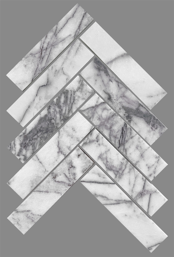 NEW YORK STONE HONED MARBLE HERRINGBONE GEOLUX