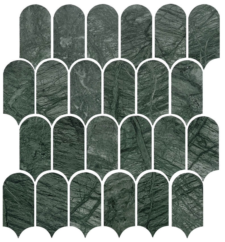 INDIAN GREEN HONED MARBLE FEATHER GEOLUX