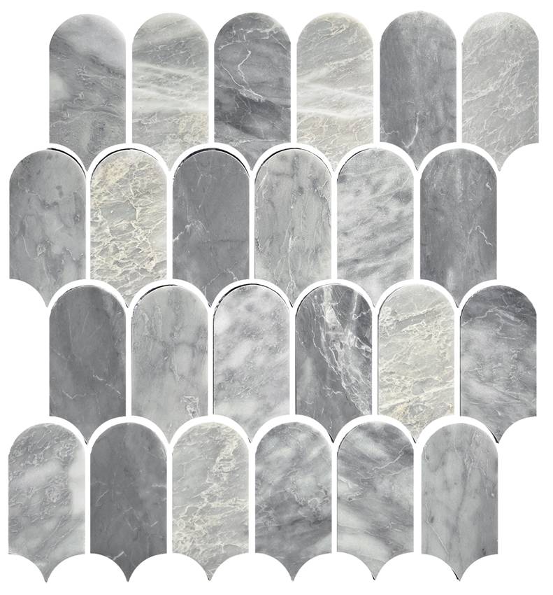 CARRARA GREY HONED MARBLE FEATHER GEOLUX