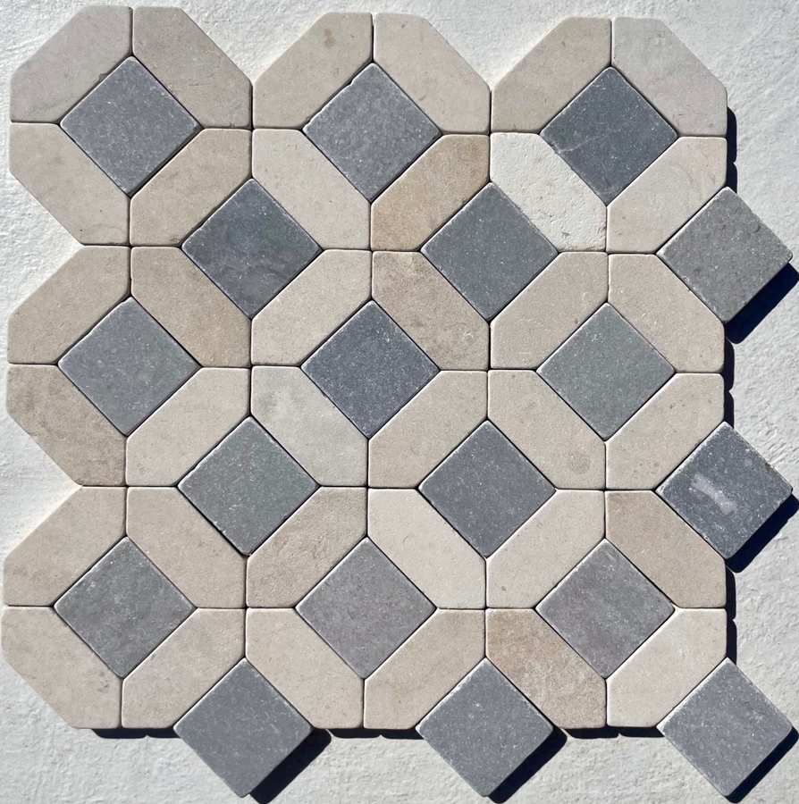 GREY MARBLE WITH  BORDER HONED MARBLE MOSAIC