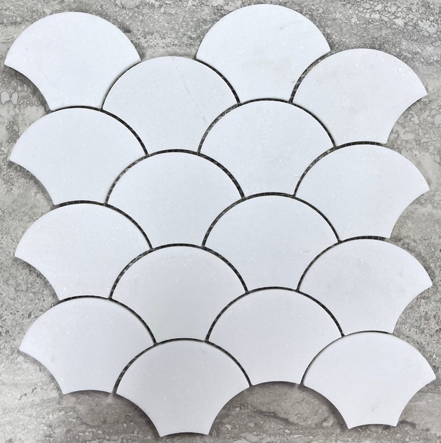 THASSOS WHITE HONED MARBLE SHELL MOSAICS