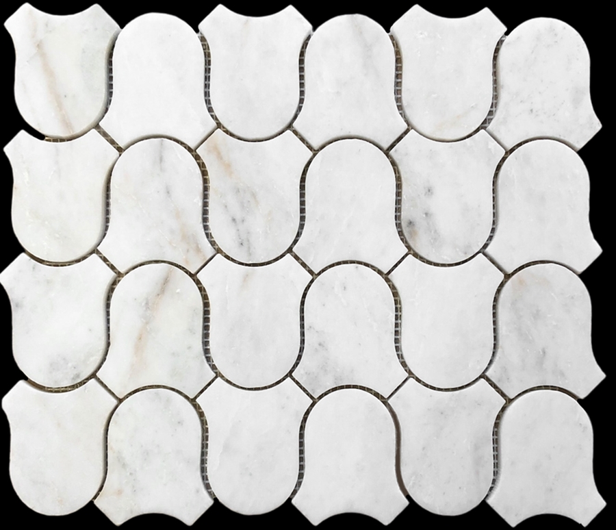 BIANCO ORO LIGHT HONED MARBLE ONDA MOSAIC