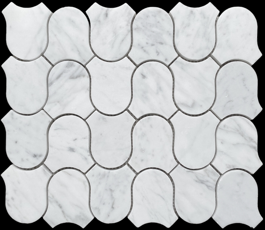 CARRARA C HONED MARBLE ONDA MOSAIC