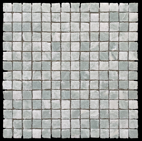 VERDE GREEN CRISTALLO HONED MARBLE ARTISAN CUT MOSAIC