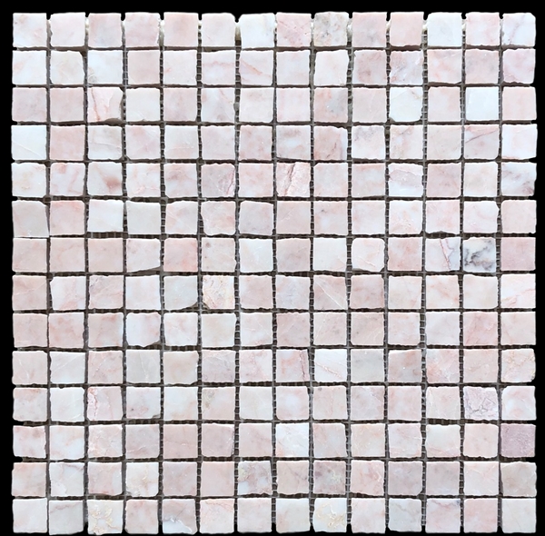 LIGHT ROSADO PINK  HONED MARBLE ARTISAN CUT MOSAIC