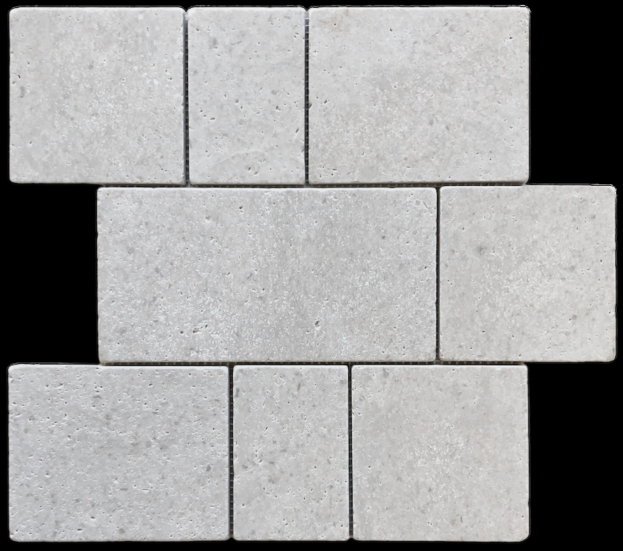 GREY TRAVERINE TUMBLED MARBLE MOSAIC