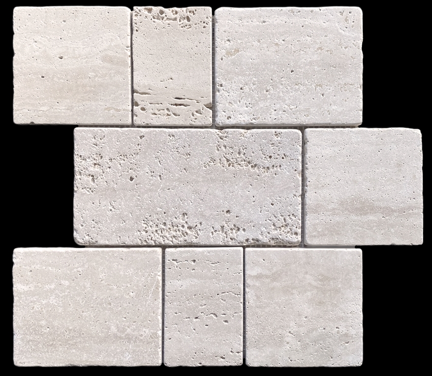 CREAM TRAVERINE TUMBLED MARBLE MOSAIC